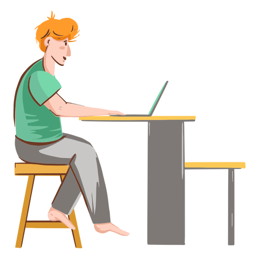 Boy with computer character