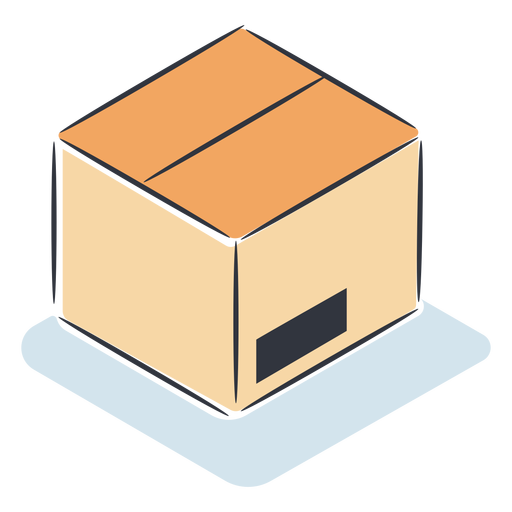 Cardboard box isometric
