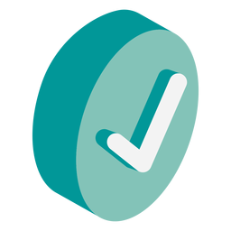 Icono de marca de verificación isométrica Diseño PNG