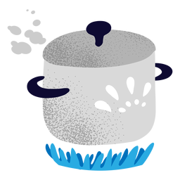 Cooking pot textured PNG Design