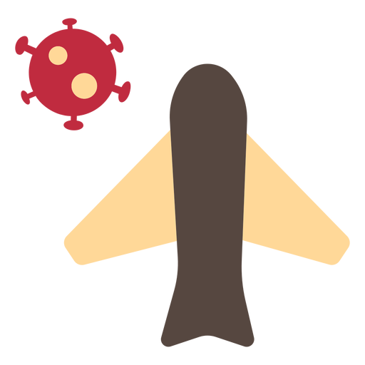 Icono de aviones de coronavirus Diseño PNG