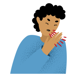 Personagem de homem tossindo Desenho PNG