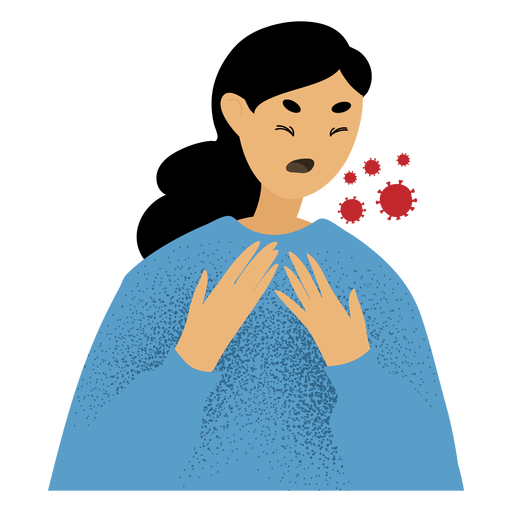 Coughing woman character PNG Design