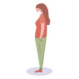 Personaje de niña Covid19 Diseño PNG