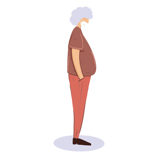 Covid19 old woman character PNG Design