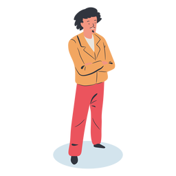 Personaje de chico de brazos cruzados isométrico Diseño PNG