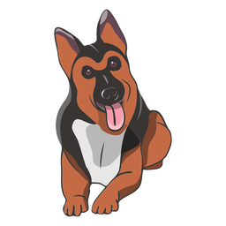 Ilustración linda del perro pastor alemán Transparent PNG