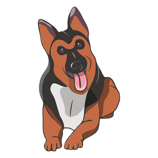 Ilustração de cão pastor alemão fofo Desenho PNG