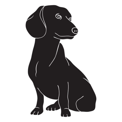 Dackel Hund schwarz PNG-Design
