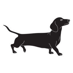 Lado de perro Dachshund negro Diseño PNG
