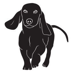 Cachorro bassê andando preto Desenho PNG