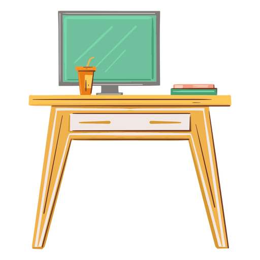 Desk computer flat Transparent PNG & SVG vector file