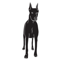 Cachorro doberman preto Desenho PNG