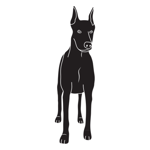 Dobermann Hund schwarz PNG-Design