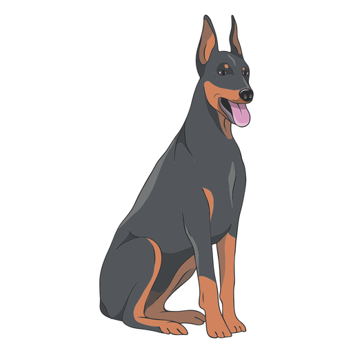 Dobermann-Hundeillustration PNG-Design