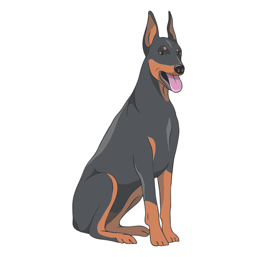 Ilustración de perro Doberman Diseño PNG