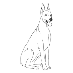 Golpe de perro Doberman Diseño PNG