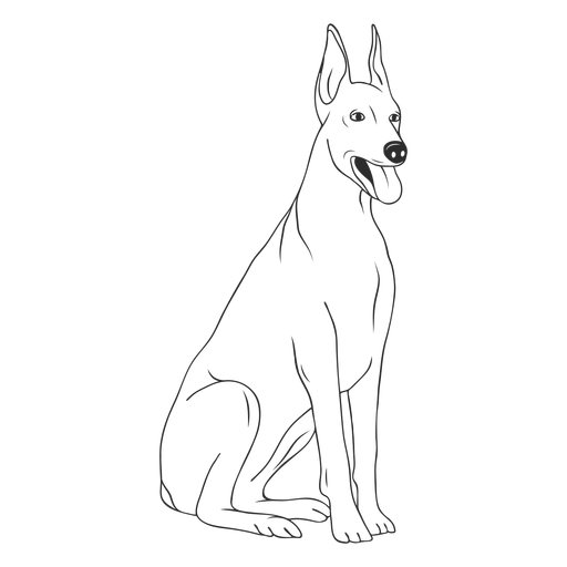 Doberman dog stroke PNG Design