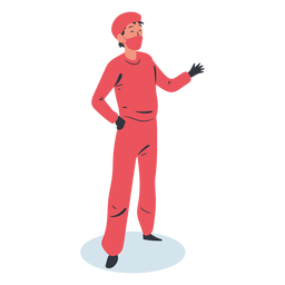 Caráter de saudação do médico isométrico Desenho PNG