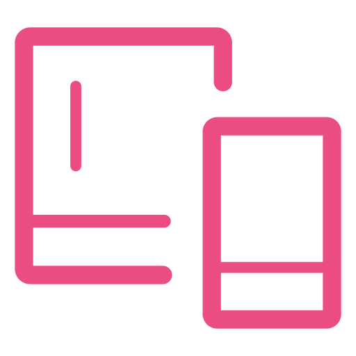 Icono de dispositivos electr?nicos trazo rosa Diseño PNG