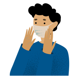 Carácter de hombre mascarilla Diseño PNG