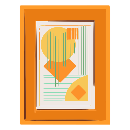 Framed abstract picture flat PNG Design