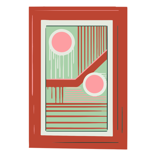 Cuadro abstracto enmarcado dibujado a mano Diseño PNG