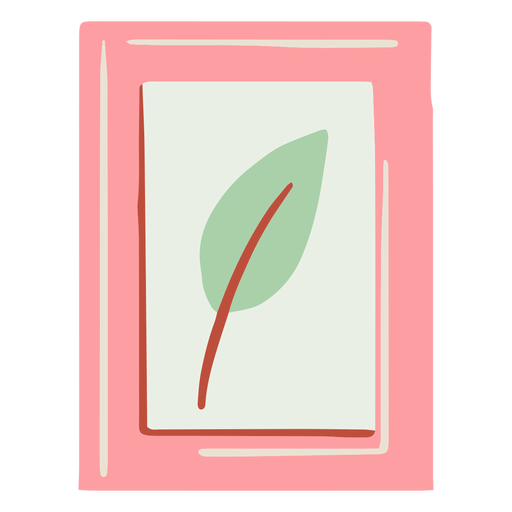 Framed leaf picture hand drawn PNG Design