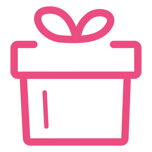 Icono de regalo trazo rosa Diseño PNG