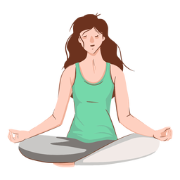 Garota meditando personagem Desenho PNG