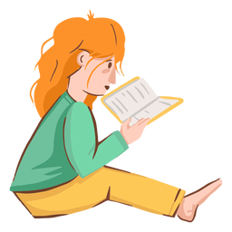 Garota lendo personagem de livro Transparent PNG