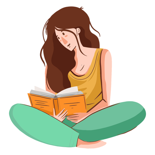 Mädchen liest Charakter PNG-Design