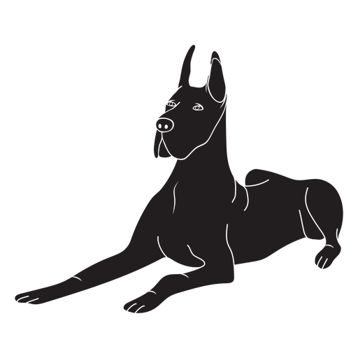 Dogue alemão cachorro preto Desenho PNG