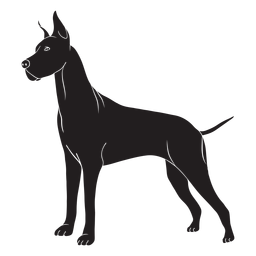 Deutsche Dogge Hundeseite schwarz PNG-Design