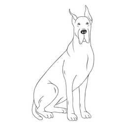 Great dane dog stroke PNG Design Transparent PNG