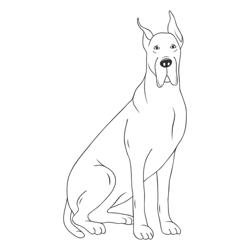 Great dane dog stroke PNG Design