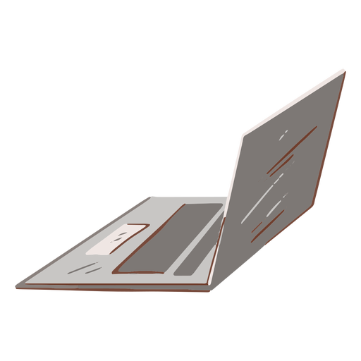 Grauer Laptop flach PNG-Design