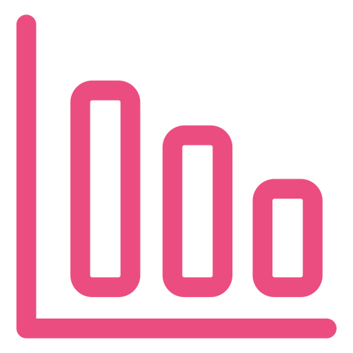 Ícone de gráfico crescente com traço rosa Desenho PNG