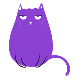 Gato loco plano Diseño PNG