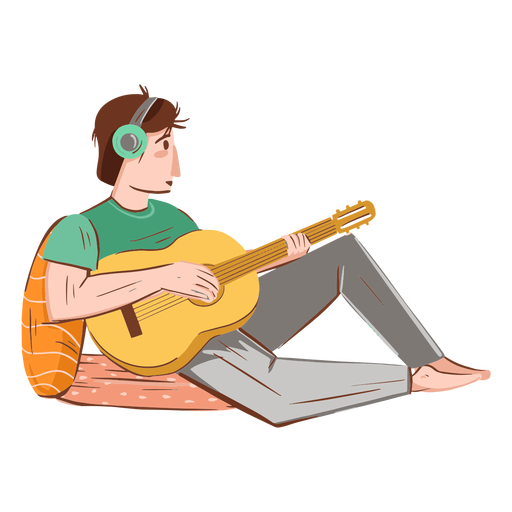 Cara tocando personagem de guitarra Desenho PNG