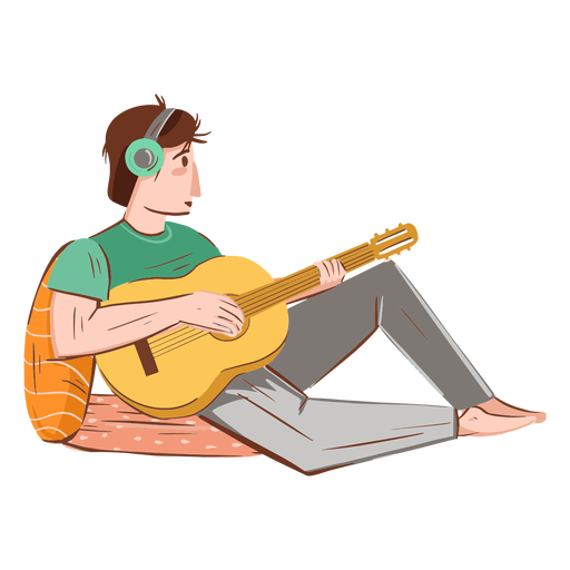 Guy playing guitar character