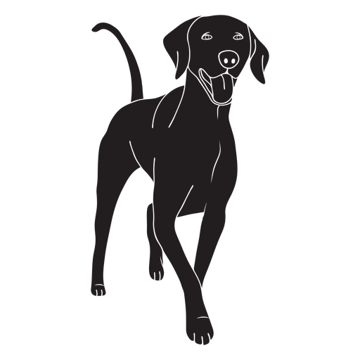 Glücklicher Weimaraner Hund schwarz PNG-Design