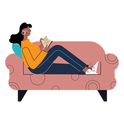 Happy woman reading character PNG Design Transparent PNG