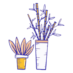 Dibujado a mano plantas de interior Diseño PNG