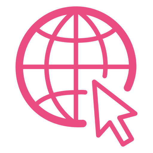 Icono de navegaci?n por Internet trazo rosa Diseño PNG