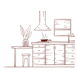 Dibujado a mano cocina Diseño PNG
