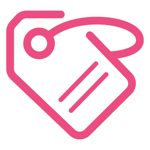 Label tag icon stroke pink PNG Design