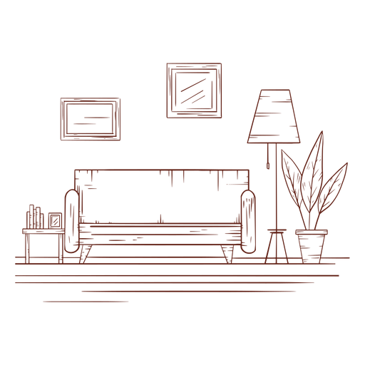 Living room hand drawn - Transparent PNG & SVG vector file