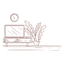 Living room tv hand drawn PNG Design