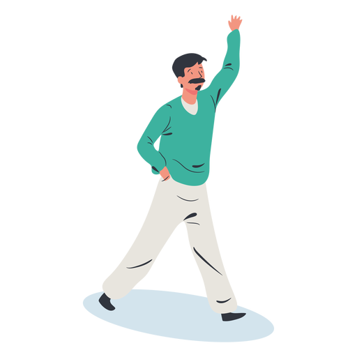 Man greeting character isometric PNG Design